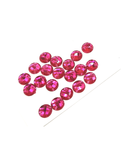 Стразы акриловые пришивные 8 мм, цвет фуксия 02