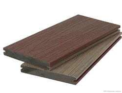 Террасная доска Polivan Group NUSADUA полнотелая двухцветная Шоколад-светло-серый