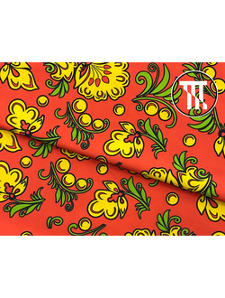 Термобифлекс принт Хохлома на красном