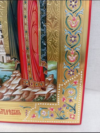 Петр и Феврония Муромские, Святые Чудотворцы. Рукописная икона. 22х28см.