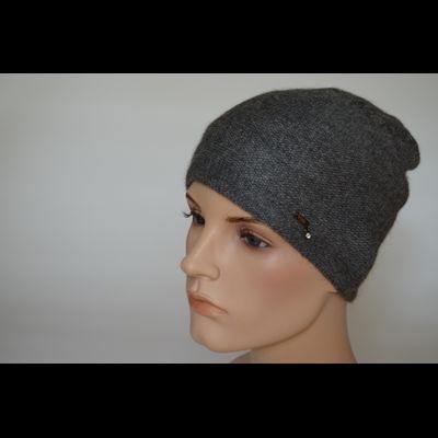 Серая вязаная шапка из альпака и шелка Vizio Италия 7000 CY