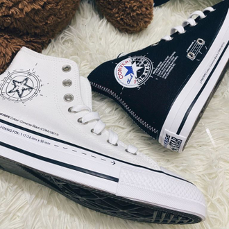 Кеды Converse Chuck Taylor All Star черные высокие с надписями