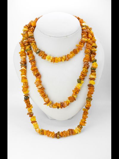 Лечебные бусы длинные , из необработанного янтаря