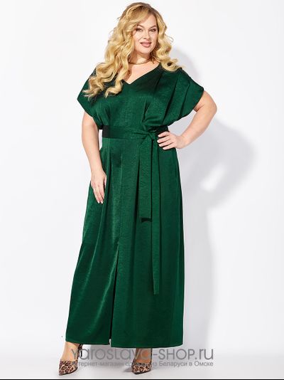 Женское элегантное платье в изумрудном цвете