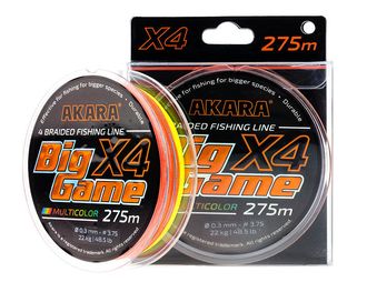 Шнур AKARA Big Game Multicolor 275 м, диаметр 0,30 - 0,40 мм