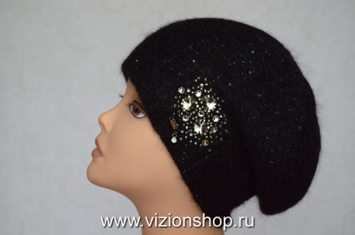 Женский берет осень - зима 2019 - 2020 Vizio Италия 6465 черный