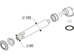Коаксиальный дымоход D 60/100 мм,длина 0,75 м. для Navien