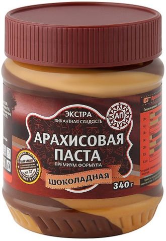 Арахисовая паста (Азбука Продуктов) шоколадная 340гр (12)