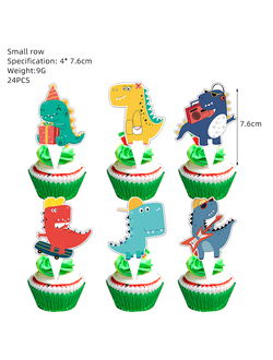 топпер на кексы динозаврики 24шт