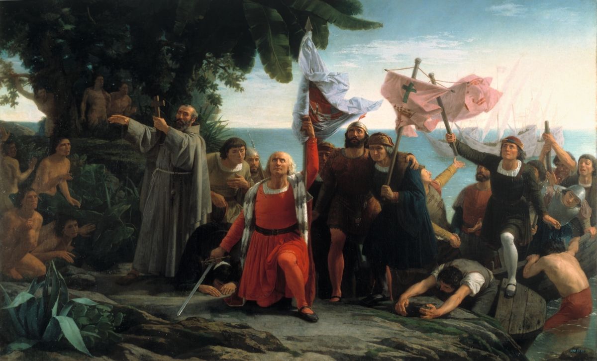 Первая высадка Колумба в Америке. Художник Диоскоро Пуэбла, 1862. Музей Прадо, Мадрид