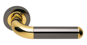 Дверные ручки Morelli Luxury GAVANA NNO Цвет - Черный хром/золото