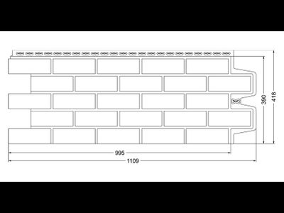 Фасадная панель "Состаренный кирпич", цвет песочный, серия стандарт | Grand Line