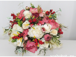 Композиция из искусственных цветов малая Кармен № М019/Купить в Москве на сайте АОАБУКЕТ.ру