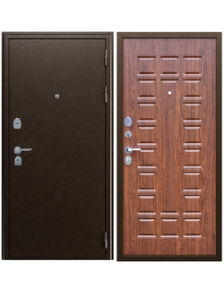 Дверь входная Спартак &quot;Р&quot; антик медь / ФЛ-183 Орех