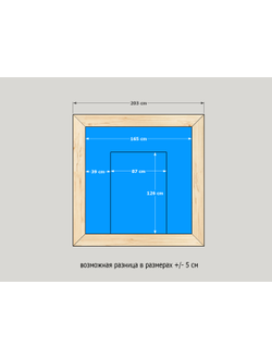 Купель для бани 165 х 165 х 107 см (скамья П-образная) без нагрева