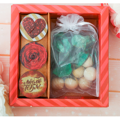 Набор аромасаше со свечками «Роза»