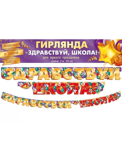 Гирлянда "Здравствуй школа!" 220 см