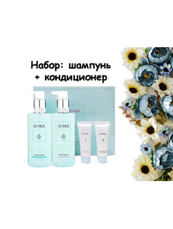 OHUI Clear Science Набор: увлажняющий шампунь + кондиционер (+2 мини версии).