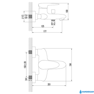 Смеситель для ванны Status LM4402C