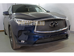 Защита радиатора Infiniti QX50 2021- black верх PPREMIUM