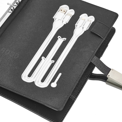 Многофункциональный Ежедневник с беспроводной зарядкой, Повер-банком и флеш-картой. Синий.