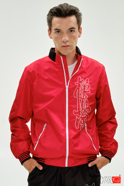 Костюм спортивный KANJI с символикой каратэ, черно-красный, APIKA, вышивка киокушинкай