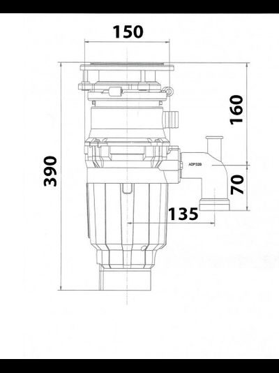 Измельчитель пищевых отходов Bone Crusher BC 910 Slim LIne +комплект труб
