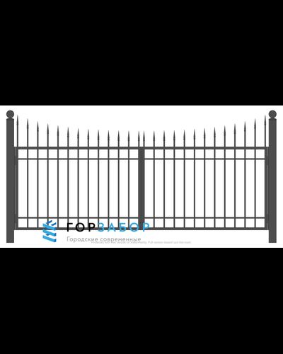 Распашные сварные ворота с элементами ковки KSZ15-21 с пиками купить