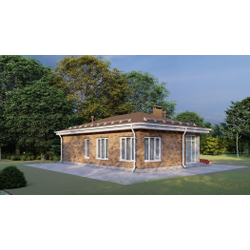 Одноэтажный дом с двумя спальнями 93м² (S60)