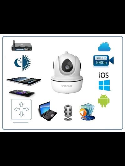 VStarcam C26Q. Видеоняня моторизированная WiFi/LAN видеокамера с DVR, Full HD 4 Mp без внешних антенн
