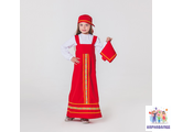 Карнавальный костюм «Матрёшка», платок, сарафан, косынка, рубашка, рост 122-128 см,