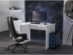 Стол геймерский С-241 белый шагрень/белый