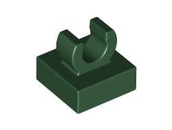 Tile, Modified 1 x 1 with Open O Clip, Dark Green (15712 / 6310996 / 6348061)