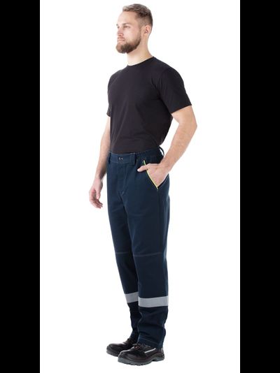 Серия костюмов "Джокер Комфорт" с брюками 100% хлопок, васильковый с желтой отделкой