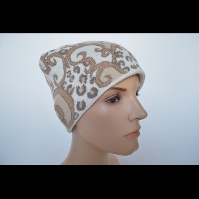 Vizio шапка 1686 CY бело коричневая