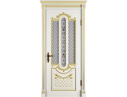 Дверь со стеклами Александрия 3Dслоновая кость