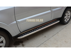 Пороги с накладным листом	d60 для Mitsubishi Pajero IV (2006-2017)