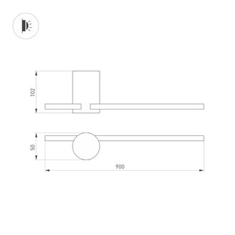 Светильник Arlight SP-VINCI-S900x55-10W  (BK, 110 deg, 230V)