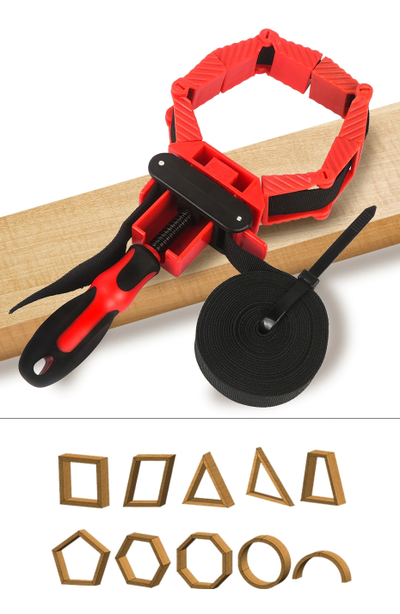 Ременная струбцина с угловыми упорами 4 м.