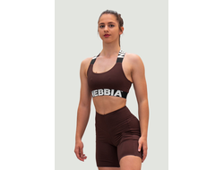 Топ MEDIUM-SUPPORT CRISS CROSS SPORTS BRA ICONIC 230 Шоколадный