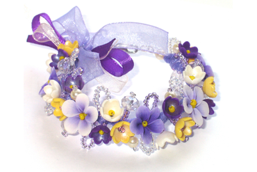 цветочный браслет из полимерной глины