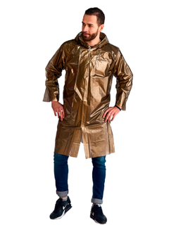 Плащ-дождевик -Люкс" на липучке ПВД 80 мкр. золото, пропаянные швы (х50)