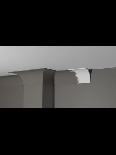 Потолочный плинтус DECOR-DIZAYN DD46, из дюрополимера, под покраску, ударопрочный