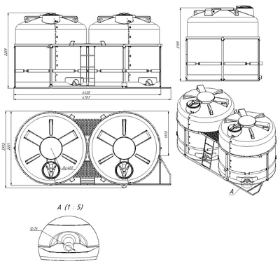 размеры кассеты TRF 13000 литров полный слив для воды