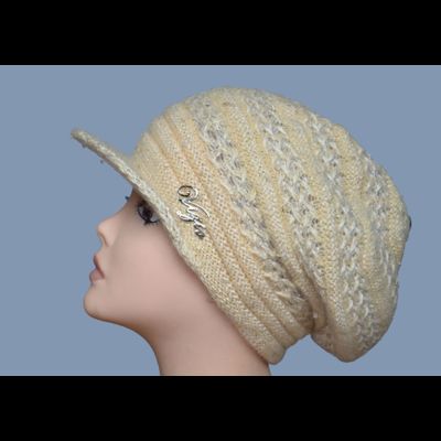 Vizio 6163 итальянская вязаная кепка зимняя песочного цвета фото