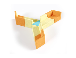 Диван "Оригами" 9-местный модульный, ткань