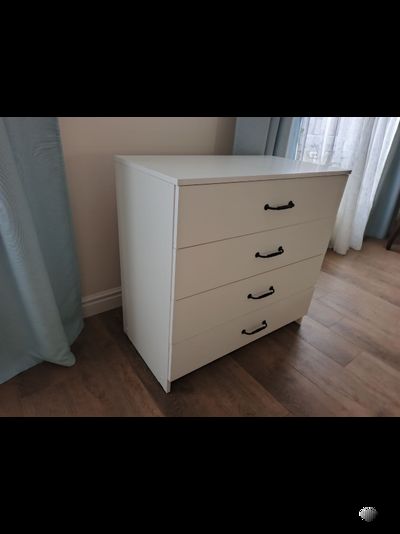 Эва КМ-021 комод 4 ящика (улучшинная фурнитура) Белый