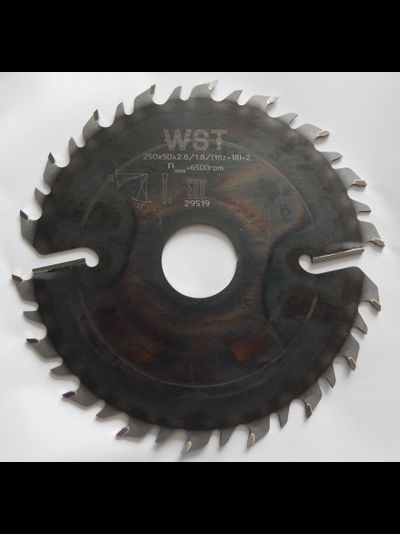 Пилы дисковые 250х50х18z+2 WST с твердосплавными напайками и подрезными ножами