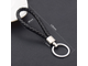Чёрный брелок из плетённой кожи