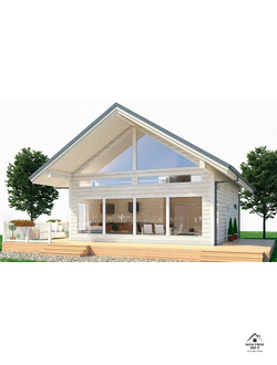 "Скандинавская Нота": Небольшой Деревянный Дом с Яркой Индивидуальностью 85 м²